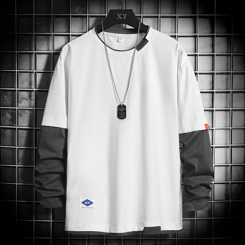 Pull ras du cou à manches longues pour homme – Coupe décontractée