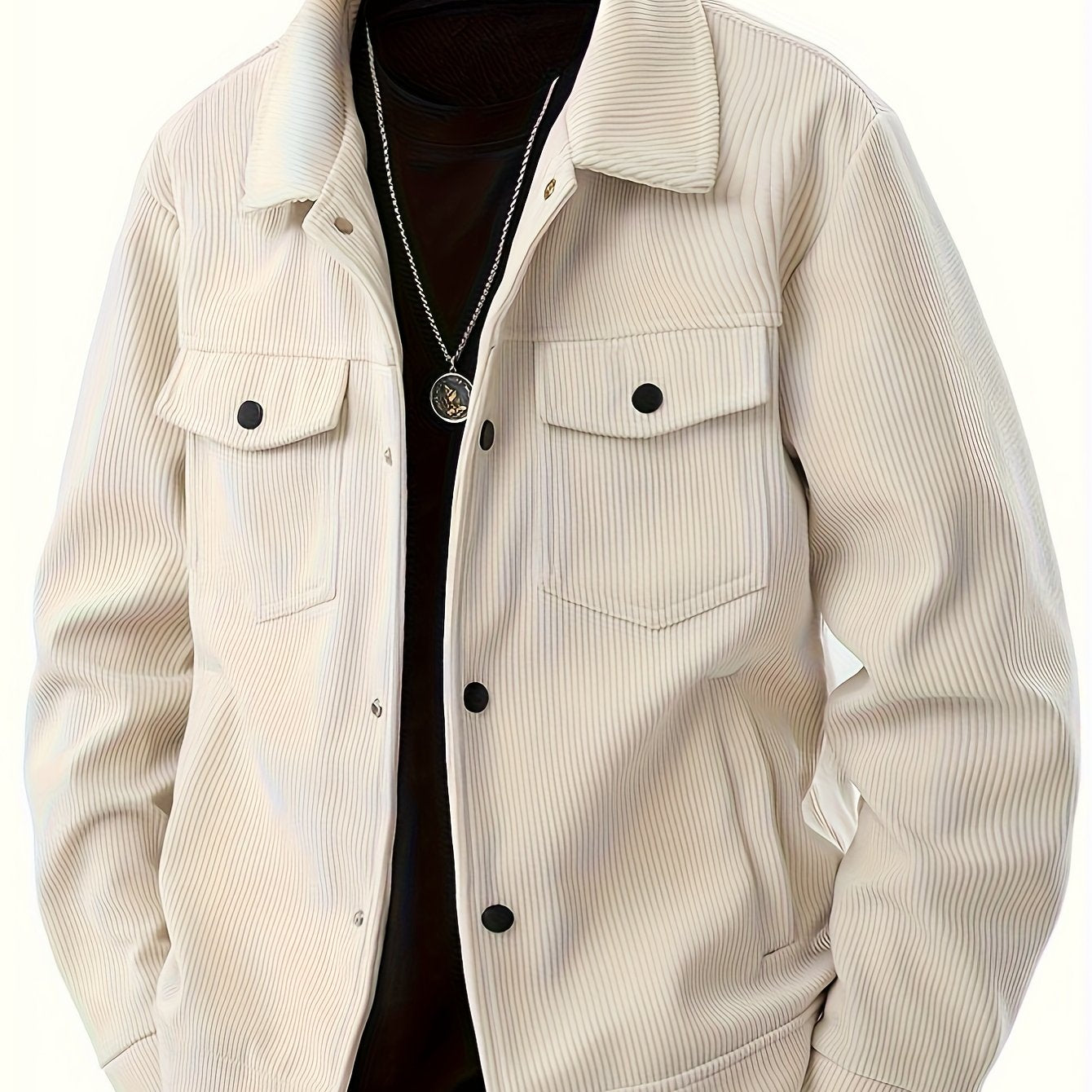 Chaqueta de invierno cortavientos para hombre – Abrigo de pana con aislamiento