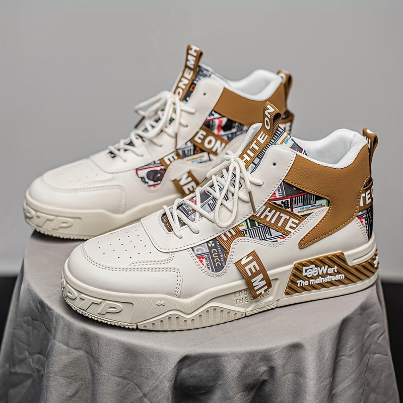 Men’s High-Top Skateboard Shoes – Trendy Casual Street Sneakers