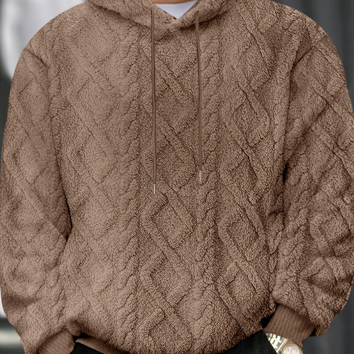 Men’s Casual Hooded Sweatshirt – Solid Color Slight Stretch Pullover