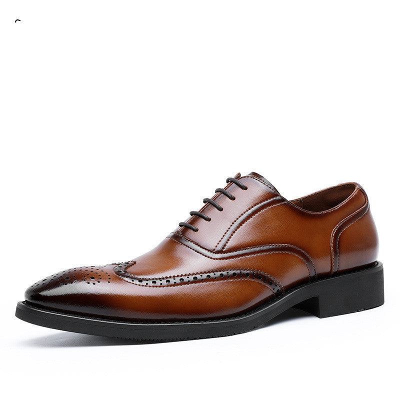 Loom & Soul™ Men’s Genuine Leather Oxford Shoes – Non-Slip Rubber Sole Dress Shoes for Business & Formal Wear