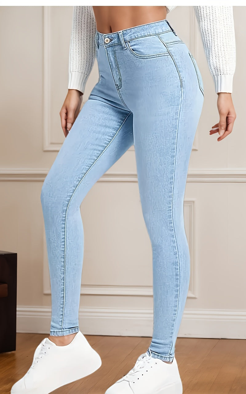 Women’s High-Rise Slim Jeans – Tummy Control Stretch Denim