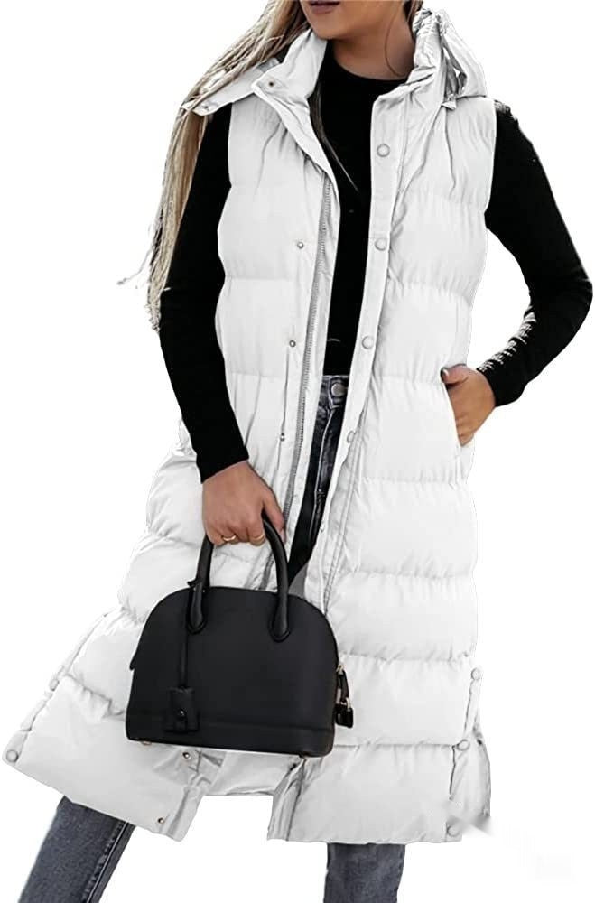 Loom & Soul™ Women’s Mid-Length Vest Jacket – Slim Fit Streetwear Zipper Coat in Vibrant Colors