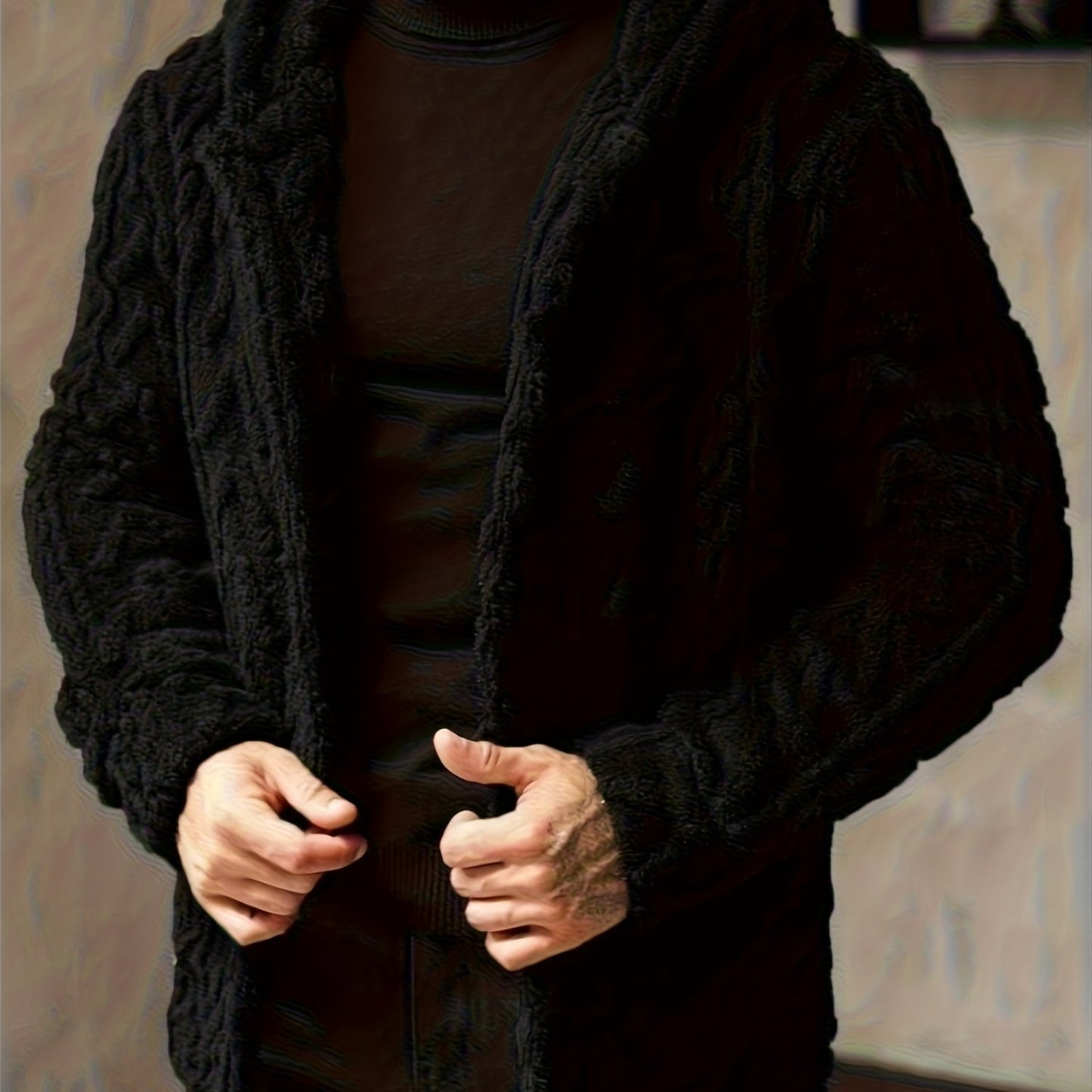 Veste à Capuche Polaire Douillette Homme – Cardigan Boutonné Hiver