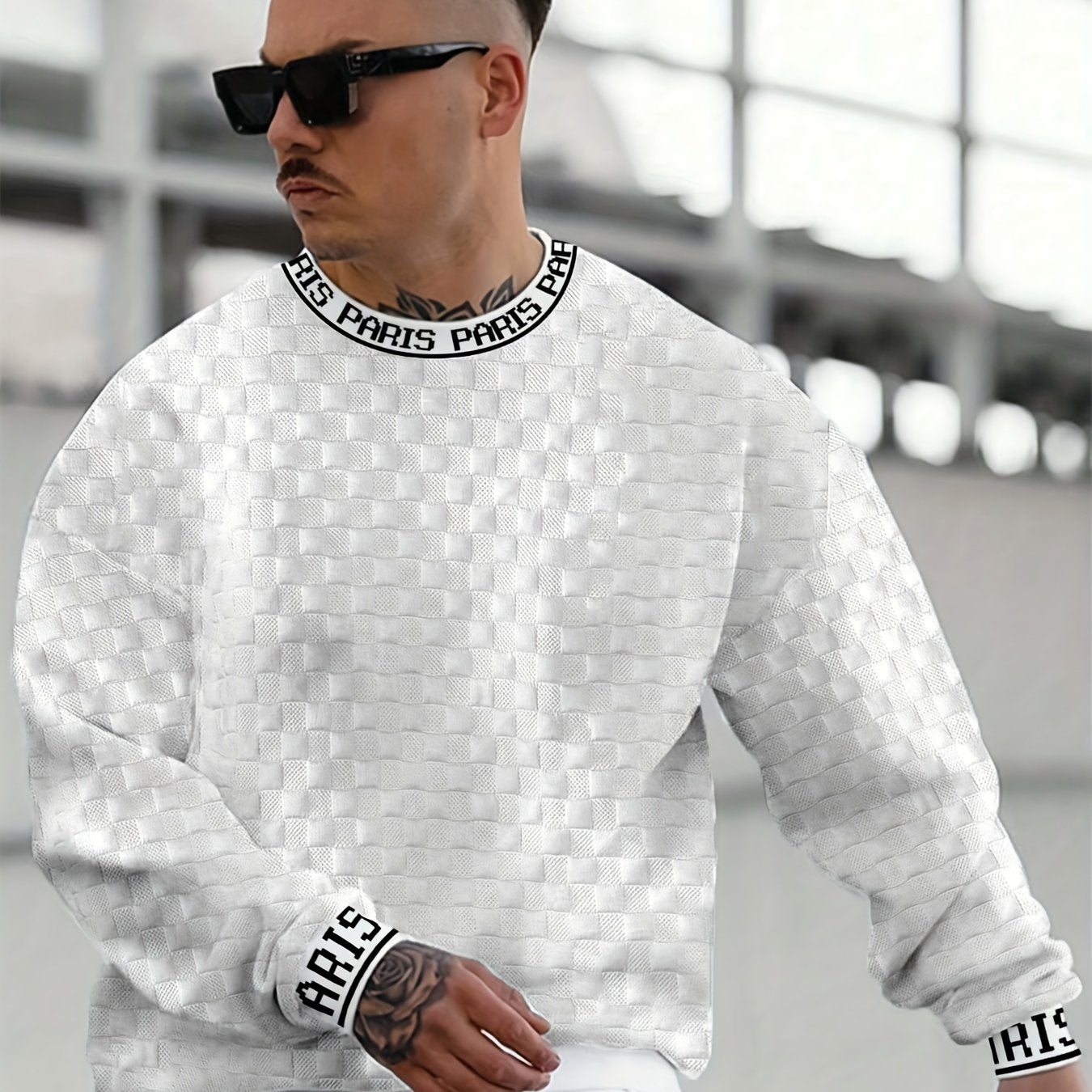 Sweat-shirt performant Jacquard Homme – Pull Décontracté et Sportif