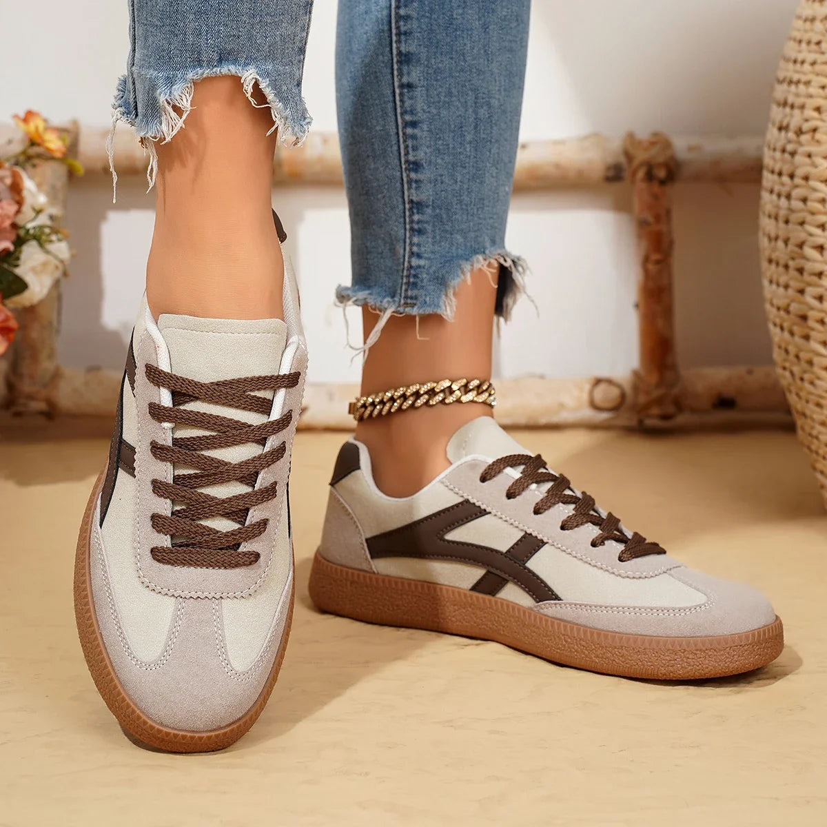 Loom & Soul Women’s Lightweight Sneakers – Breathable Casual Lace-Up Shoes