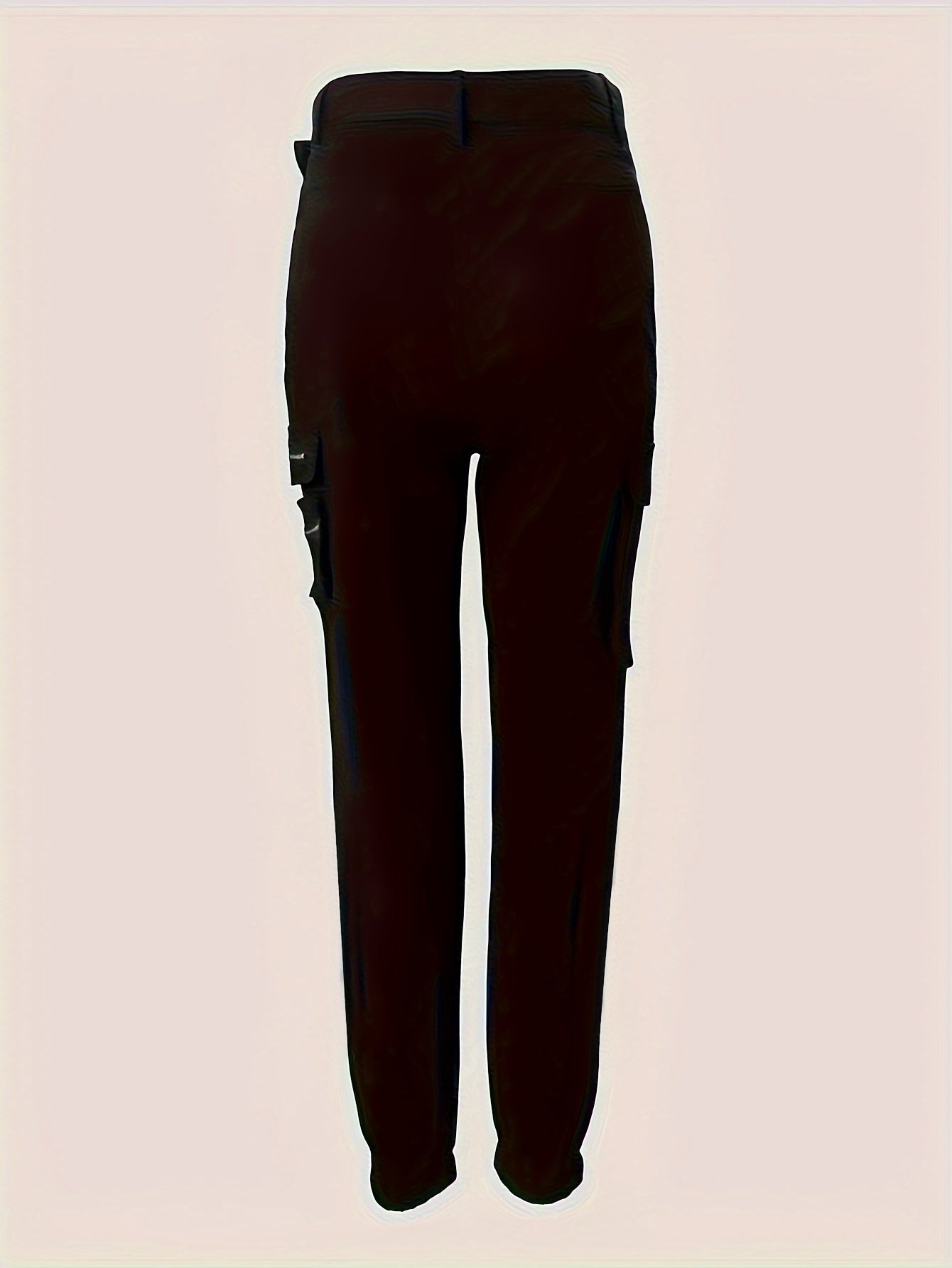 Women’s Slim High-Waist Pants with Belt & Zipper Pockets – Summer Casual