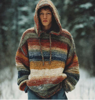Sudadera con Capucha Vintage para Hombre – Ajuste Holgado Informal