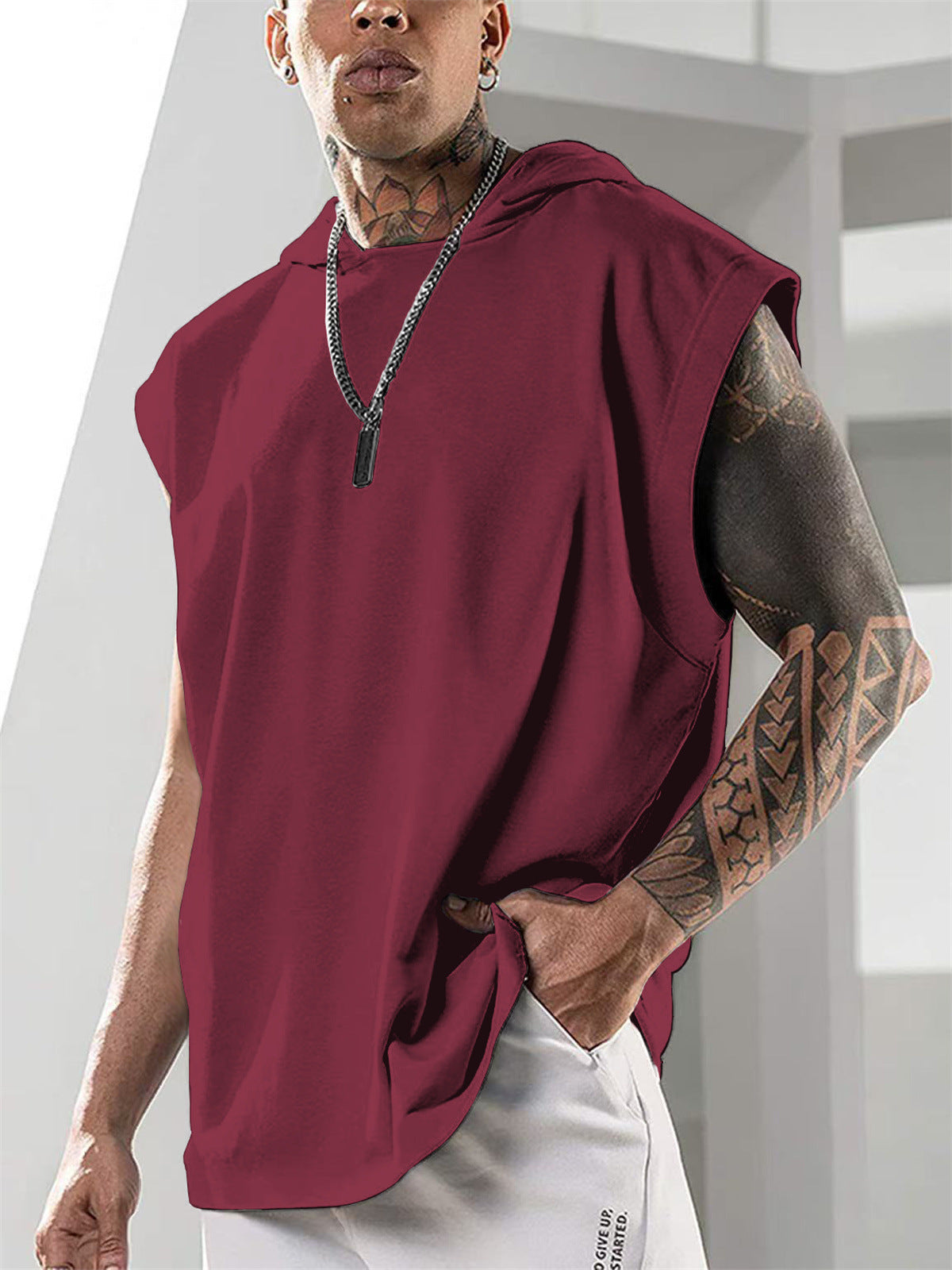 Men’s Sleeveless Hoodie Vest – Performance Gym & Summer Fit