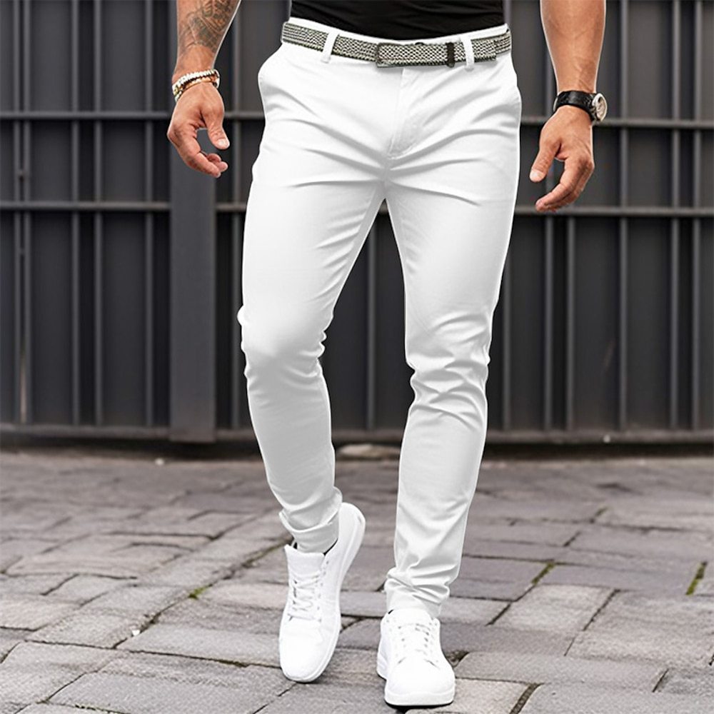 Pantalon Homme Coupe Slim Décontracté – Pantalon de Costume Extensible