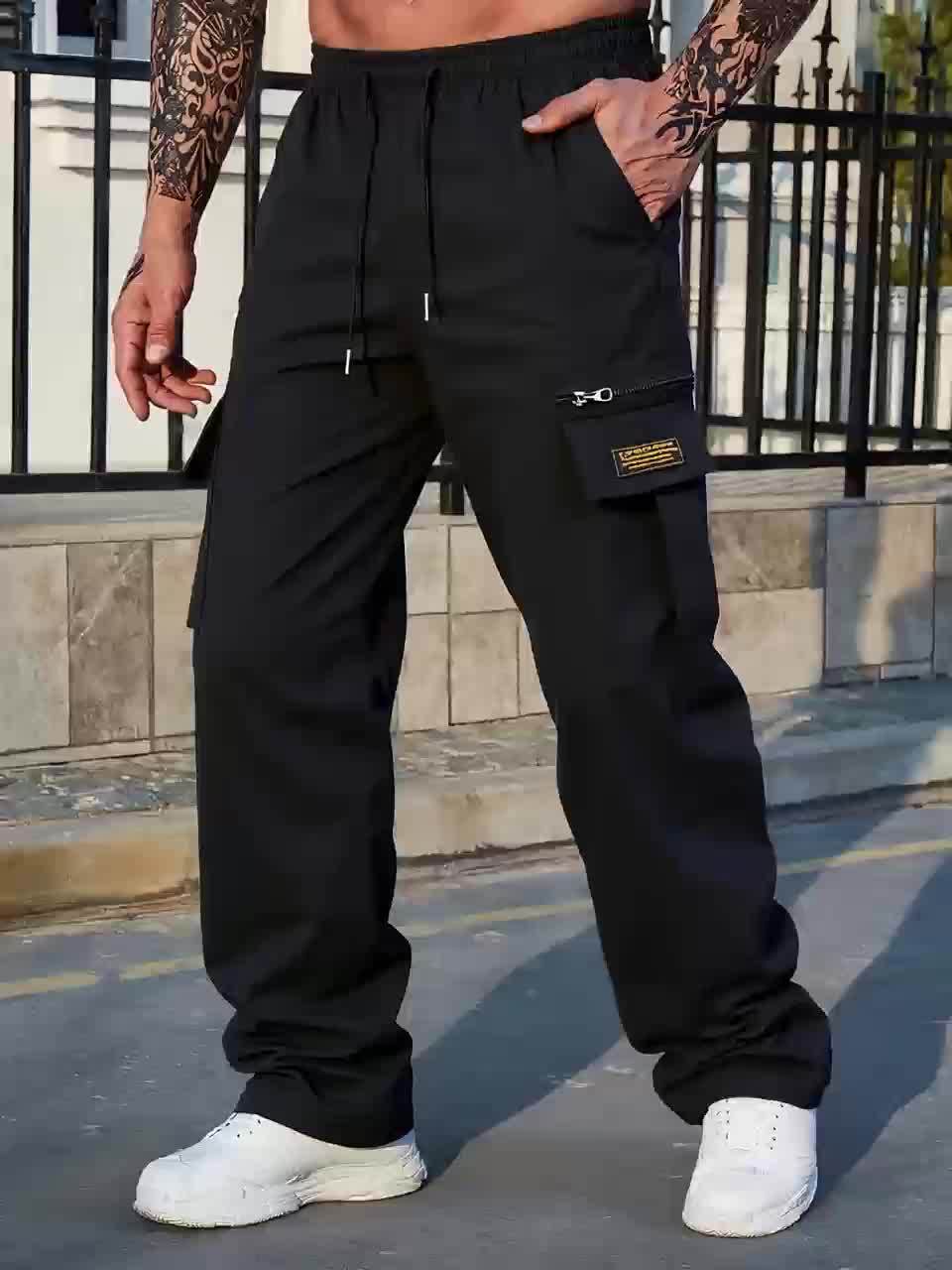 Men's Heavy-Duty Outdoor Cargo Pants – Loose-Fit Work & Hiking Trousers