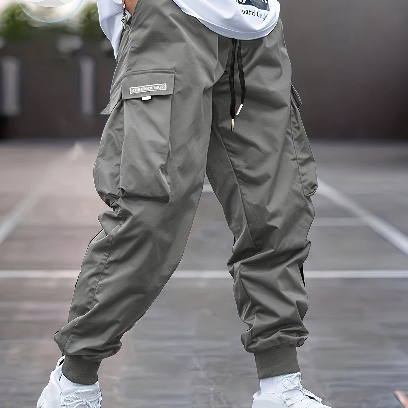 Men’s Olive Cargo Pants – Lightweight Multi-Pocket Streetwear Trousers