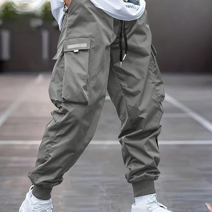 Men’s Olive Cargo Pants – Lightweight Multi-Pocket Streetwear Trousers