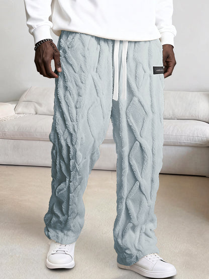 Pantalon de survêtement doublé polaire pour homme – Chaud, confortable, avec cordon de serrage pour l'hiver