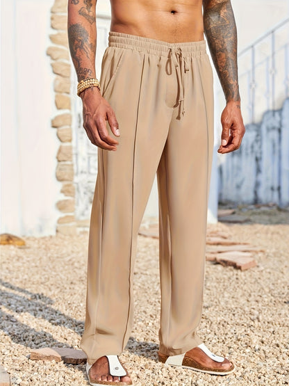 Pantalon décontracté en velours côtelé pour homme – Coupe droite ajustée, anti-plis
