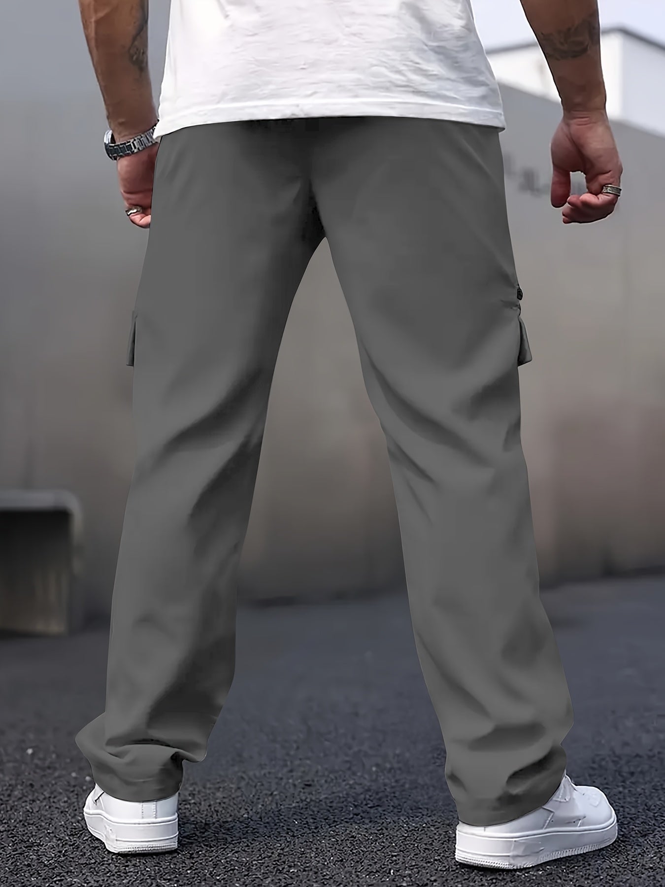 Men’s Cargo Pants – Loose Straight-Leg Multi-Pocket Street Trousers
