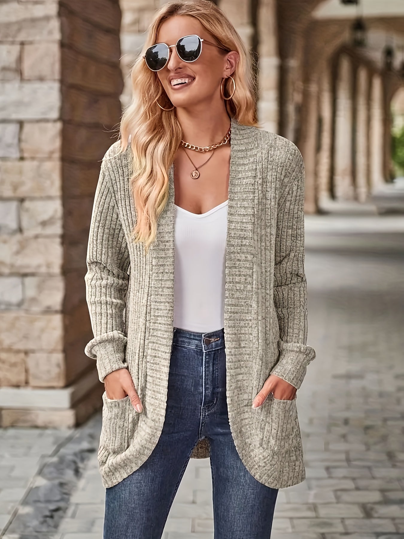 Women’s Elegant Loose Fit Blouse – Mustard Yellow Long Sleeve Top