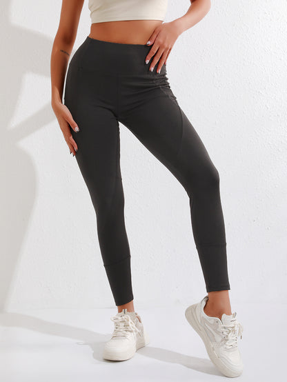 Pantalon de yoga en molleton pour femmes – Legging d'hiver taille haute avec poches
