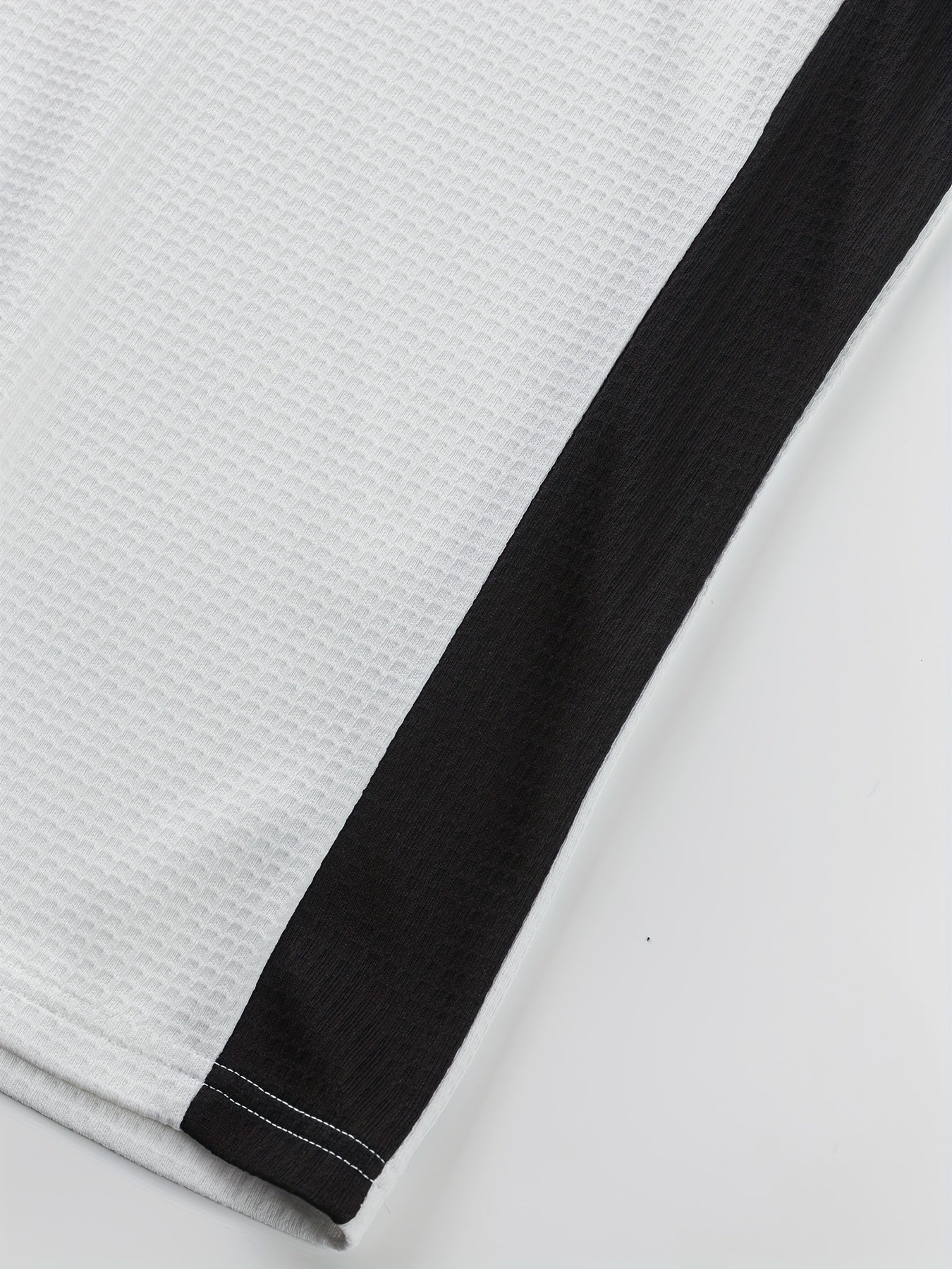 Men’s Waffle Henley Shirt – White & Black All-Season Button Top