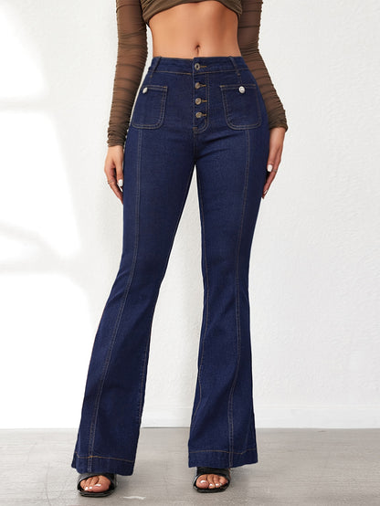 Women’s High-Waist Flare Jeans – Stretchy Vintage Bell Bottoms