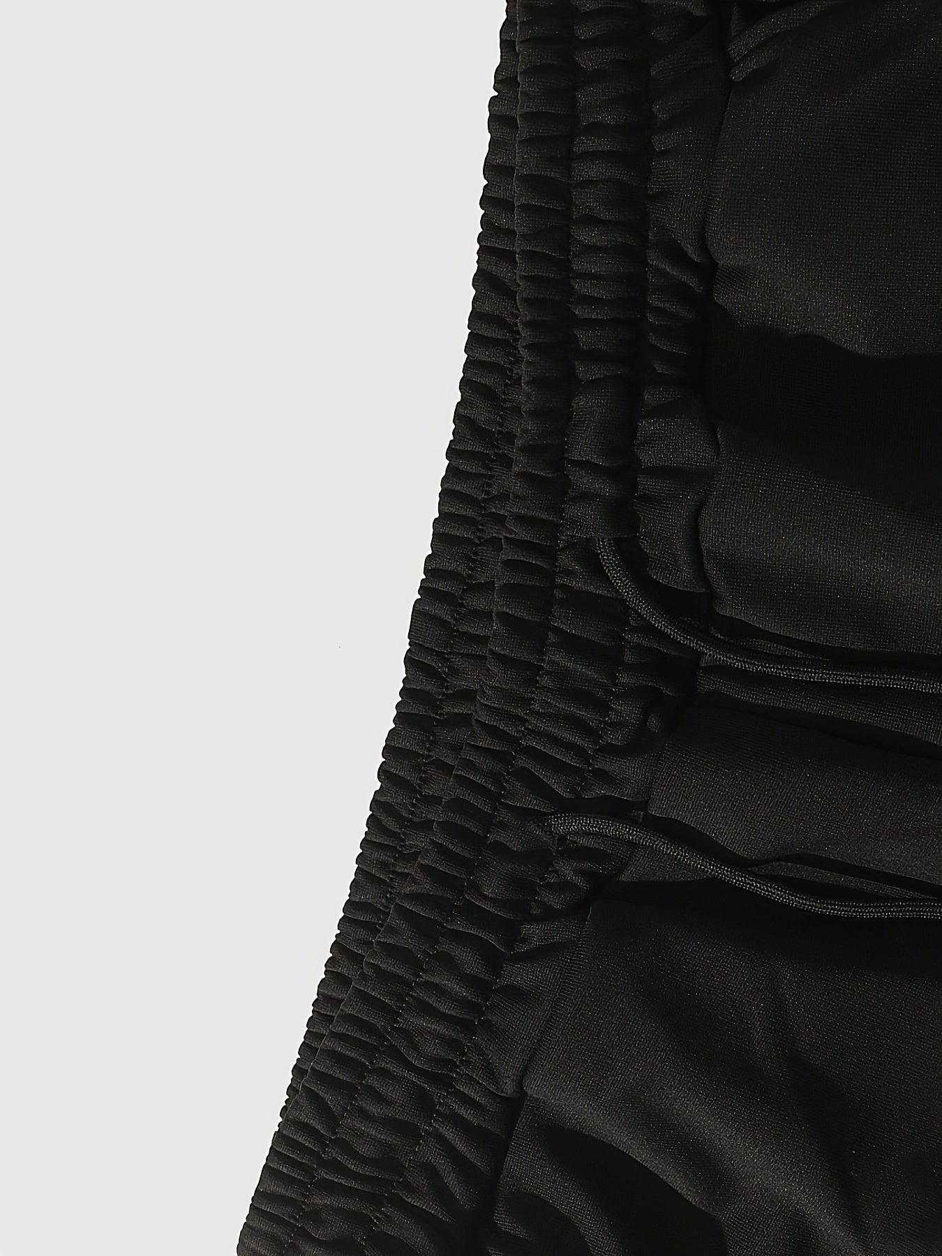 Men’s Black Flared Pants – Cross Print Streetwear Trousers with Red Stripe