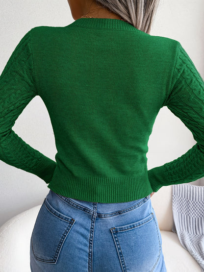 Women’s Hollow-Out Knit Sweater – Sexy Slim-Fit Pullover Top