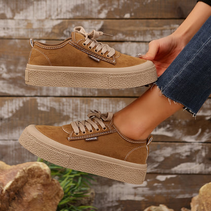 Zapatillas Bajas Minimalistas con Cordones para Mujer – Calzado Casual Versátil