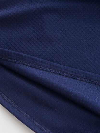 Men’s Waffle Henley Shirt – White & Black All-Season Button Top