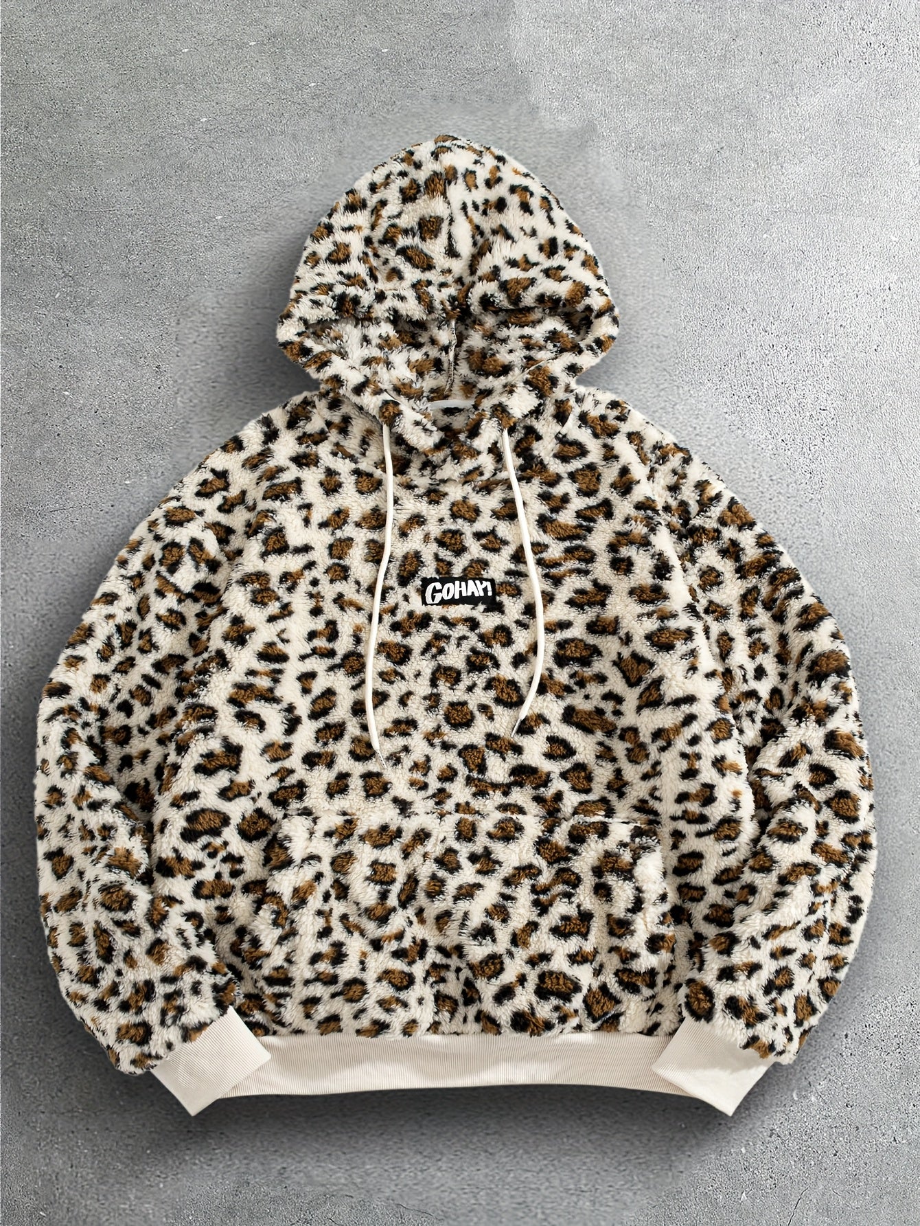Sudadera con capucha y estampado de leopardo para hombre – Sudadera de felpa para un estilo urbano impactante