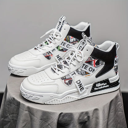 Men’s High-Top Skateboard Shoes – Trendy Casual Street Sneakers