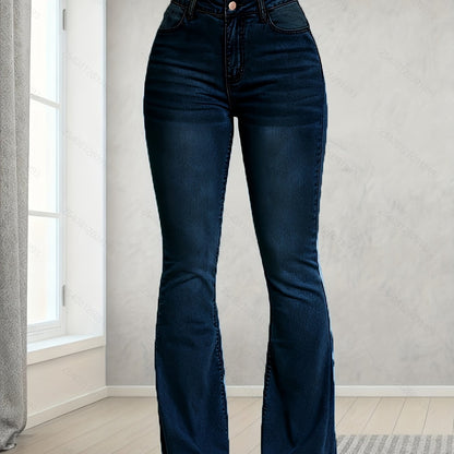Jean évasé sculptant élégant – Denim taille haute coupe slim
