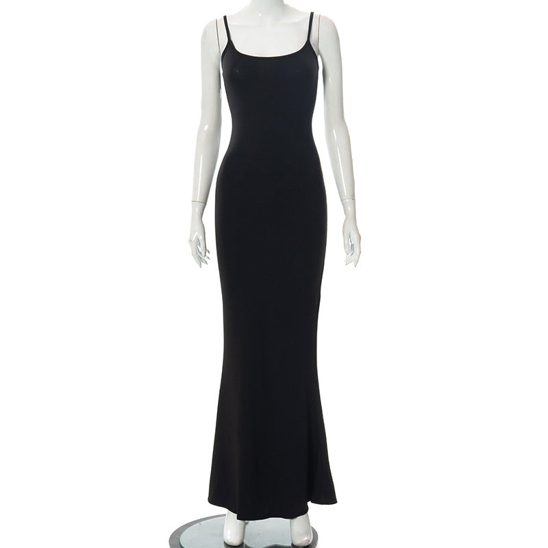 Vestido Largo Maxi A-Line sin Mangas – Vestido de Verano Minimalista de Cintura Alta