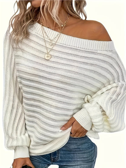 Plus Size Cold Shoulder Top – Ribbed Batwing Sleeve Casual Blouse