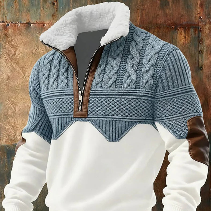 Sweat-shirt slim à imprimé numérique pour homme – Pull urbain d'hiver