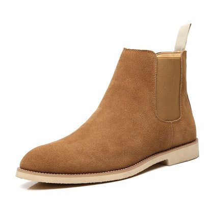 Men’s Suede Chelsea Boots – Classic High-Top Winter Style