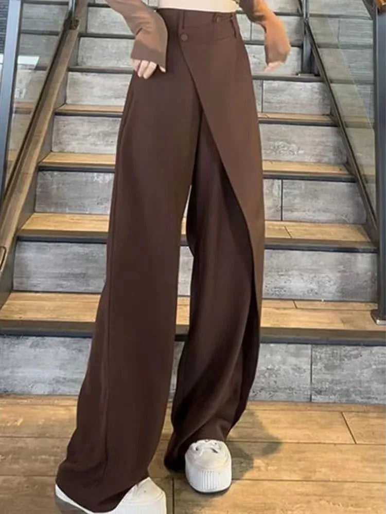 Loom & Soul™ Irregular Wide-Leg Pants – Women’s High-Waist Loose Trousers
