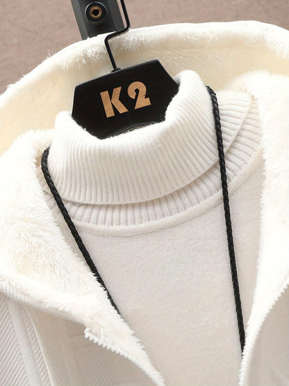 Loom & Soul Men’s Letter Hoodie – Plush Zip-Up Sweatshirt Holiday Edition