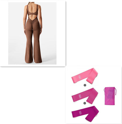 Mono de yoga sin espalda ajustado para mujer – Ropa deportiva moldeadora