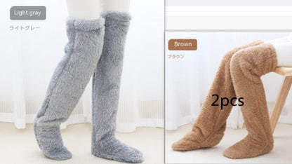 Loom & Soul™ Over-Knee Fuzzy Long Socks – Unisex Winter Warm Sleeping & Home Stockings