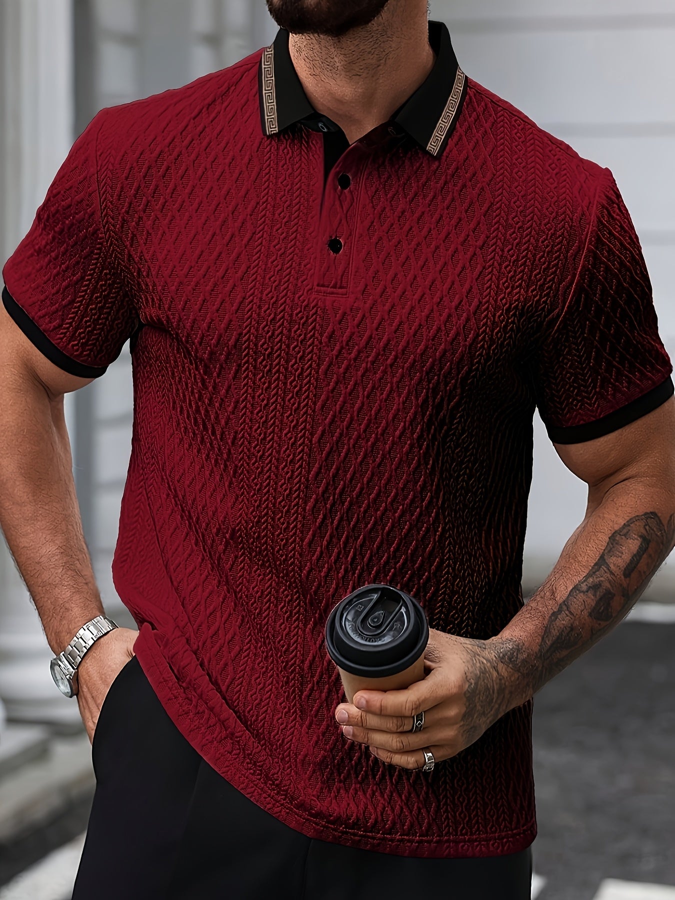 Polo color block homme – Polo d'été décontracté et respirant pour le golf