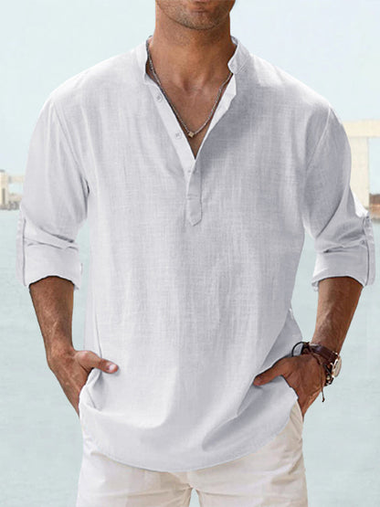 T-shirt Sport Homme Col Montant – Coupe Ample Coton Respirant