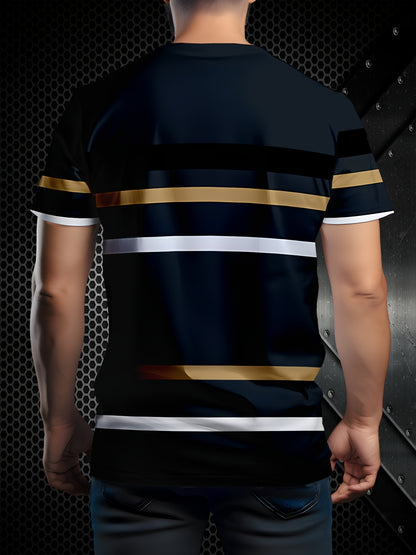 Camiseta gráfica 3D para hombre – Camiseta informal de cuello redondo estilo urbano