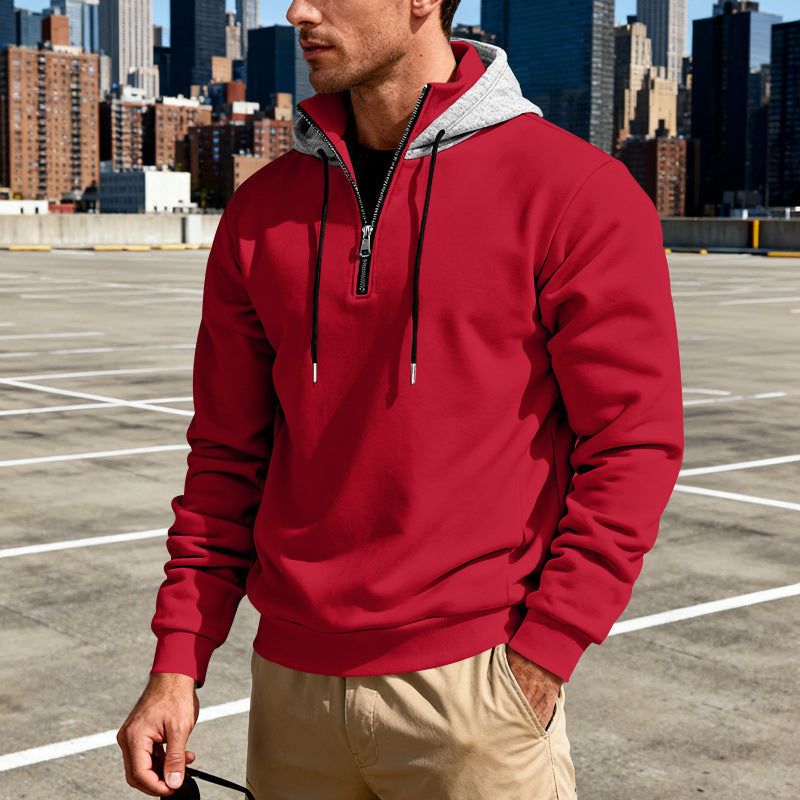 Sudadera con capucha de cuello alto para hombre – Sudadera informal de lujo para viajeros