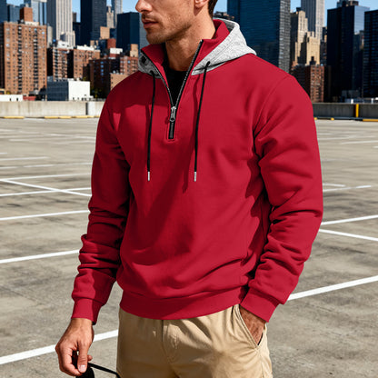Sudadera con capucha de cuello alto para hombre – Sudadera informal de lujo para viajeros