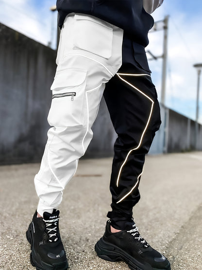 Men’s Reflective Cargo Pants – Loose-Fit Multi-Pocket Sports Trousers