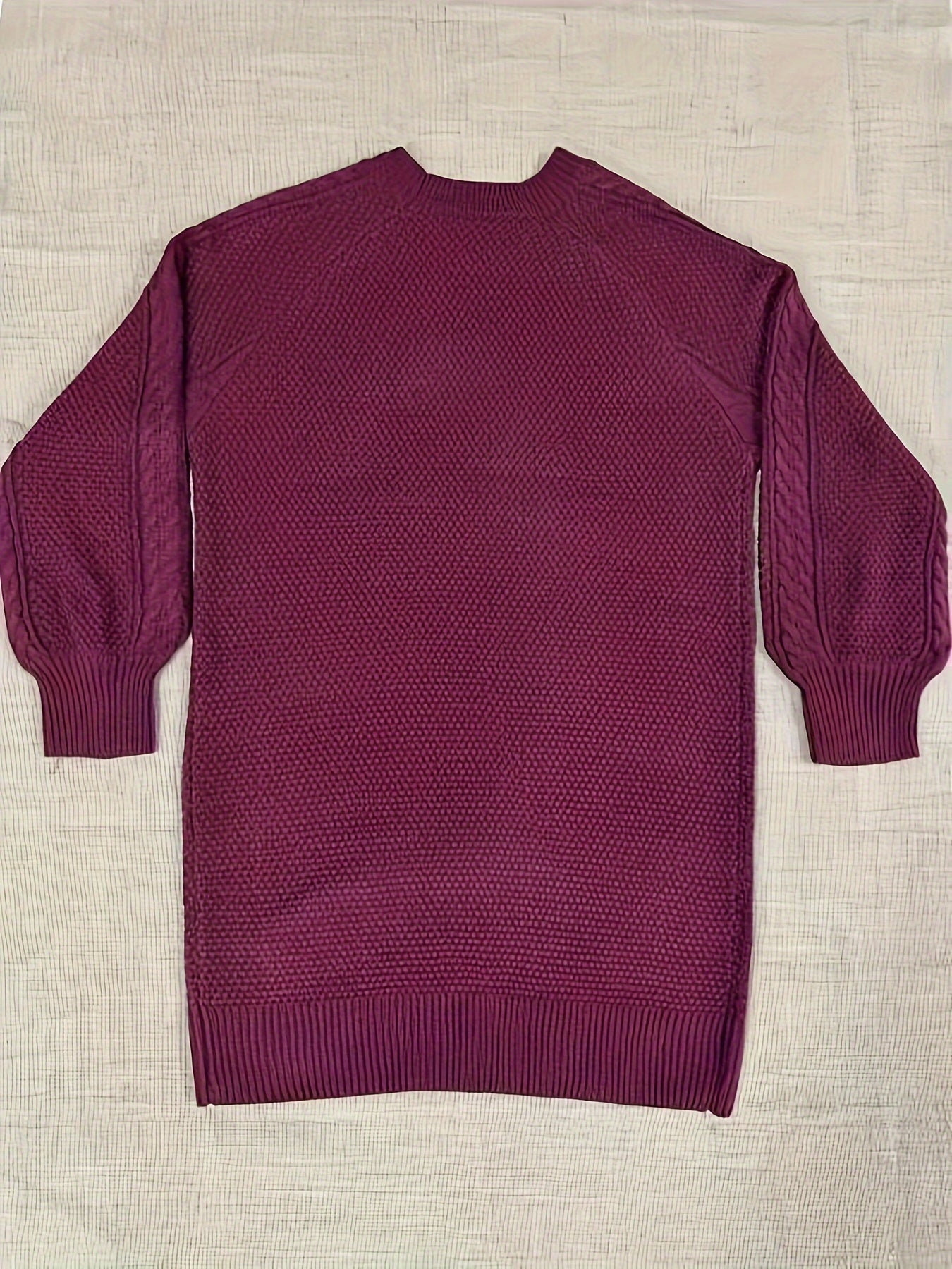 Women’s Vika Sweater – Loose Midi Knit Crewneck Pullover