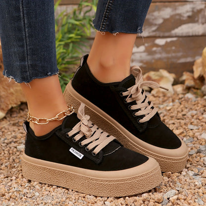 Zapatillas Bajas Minimalistas con Cordones para Mujer – Calzado Casual Versátil