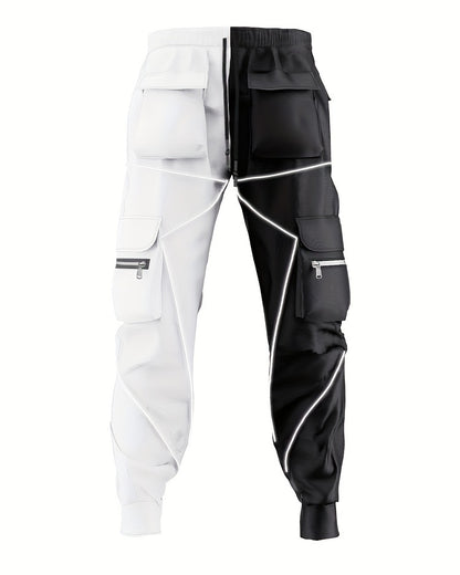 Men’s Reflective Cargo Pants – Loose-Fit Multi-Pocket Sports Trousers