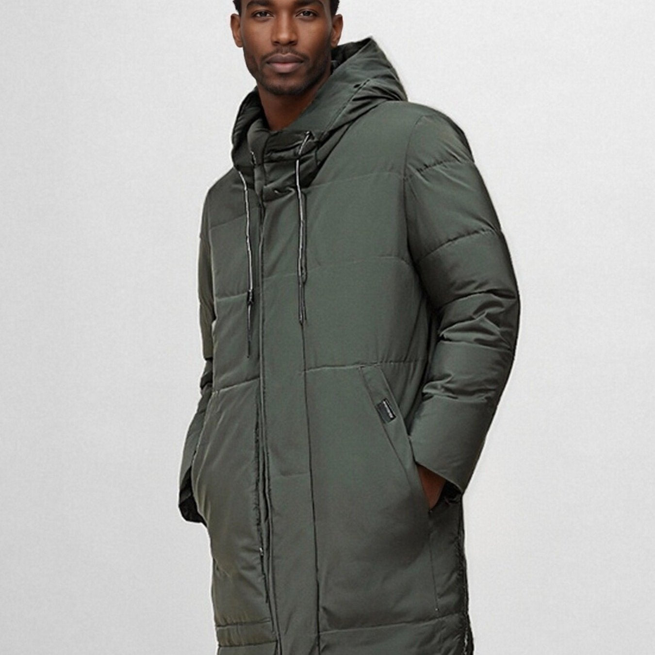 Chaqueta acolchada con capucha para hombre – Abrigo grueso y cálido para exteriores
