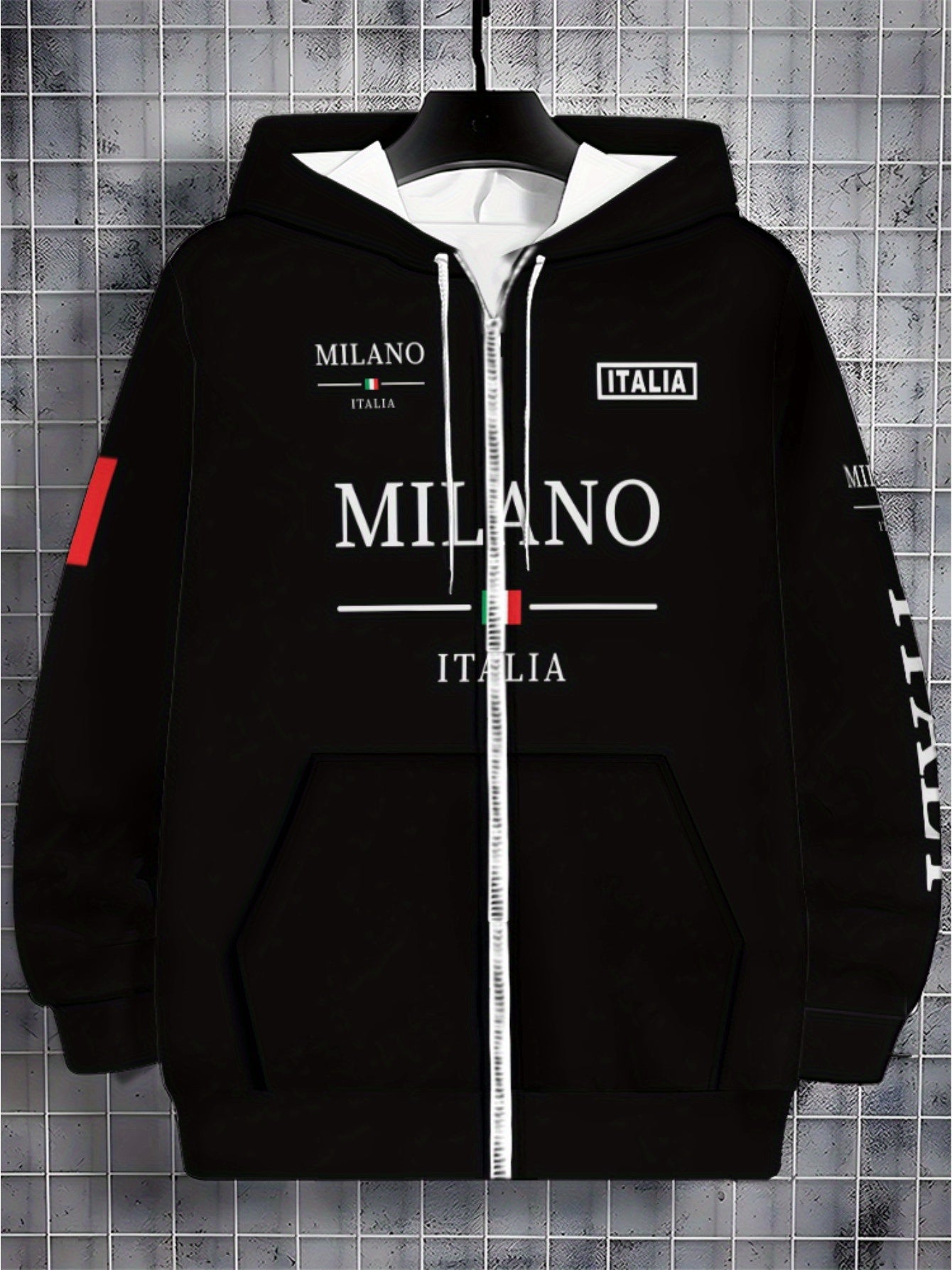 Loom & Soul Men’s Italian Stripe Zip Hoodie – Lightweight Fall Sweatshirt